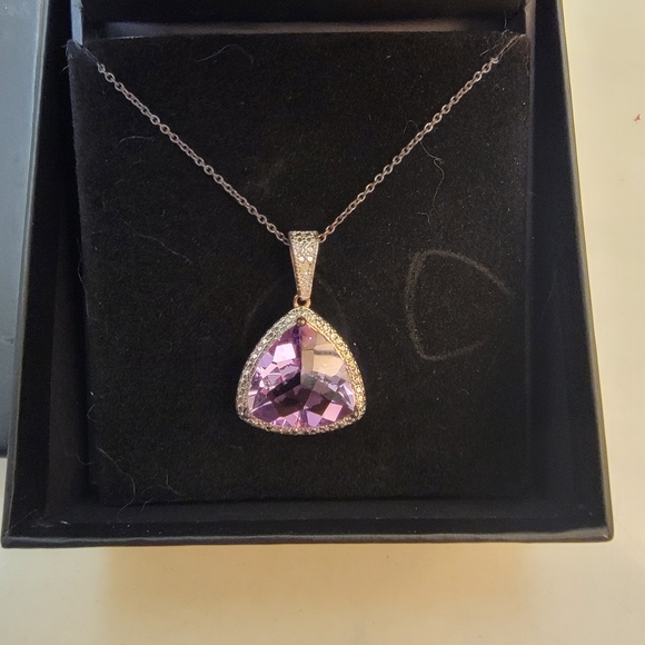 Rose Gold Amythest Pendant